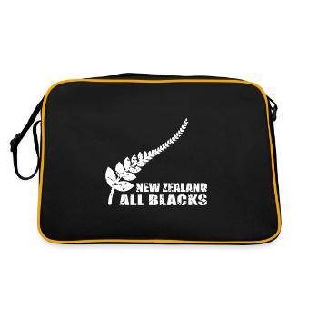 Neuseeland Auckland Kultur Backpacking Geschenk - Retro Tasche - Schwarz/Gold - Hinten
