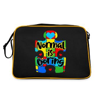 Autismus - Retro Tasche - Schwarz/Gold - Hinten