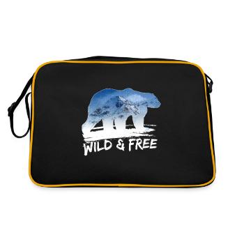 Polarbär Eisbär Nordpol Klimawandel Geschenk - Retro Tasche - Schwarz/Gold - Hinten
