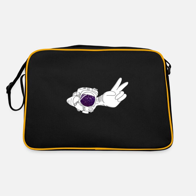 Peace Astronaut - Retro Tasche - Schwarz/Gold