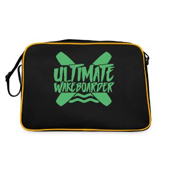 Rope WakeBoard Wakeboard Wakeboarding Wakeboarding Wakeboarder - Retro Bag - black/gold - Back