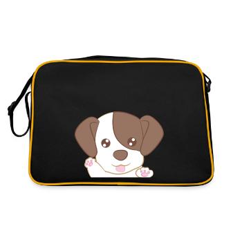 Jack Russel Terrier - Jack Russel - Pattes - Chiot - Sac Retro - noir/or - Dos