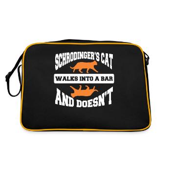 Schrodinger's Cat Walk into bar Tshirt and doesn't - Retro Bag - black/gold - Back