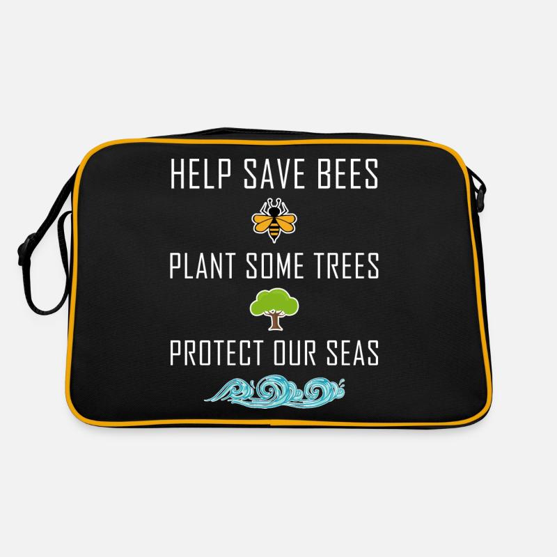 Save the Bees Bees Environment Sea Environmental Protection Retro Bag