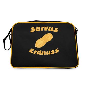 Servus Erdnuss - Retro Tasche - Schwarz/Gold - Hinten