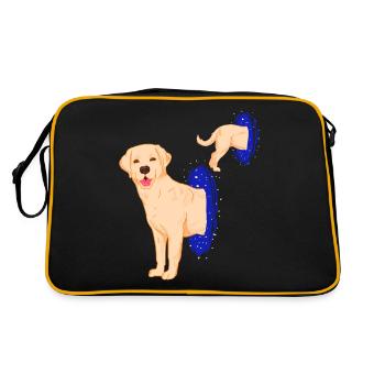 Retriever Labrador dans le trou noir, fan de l'espace - Sac Retro - noir/or - Dos