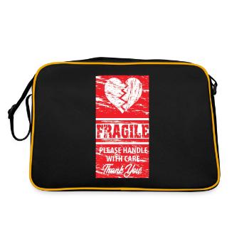 Amour, Célibataire, Coeur, Cadeau, Idée Cadeau - Sac Retro - noir/or - Dos