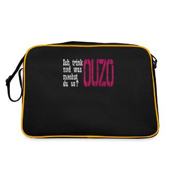 Ouzo drôle de t-shirt de fête - Sac Retro - noir/or - Dos