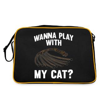 WANNA PLAY WITH MY CAT Fouet 9 chat noir - Sac Retro - noir/or - Dos