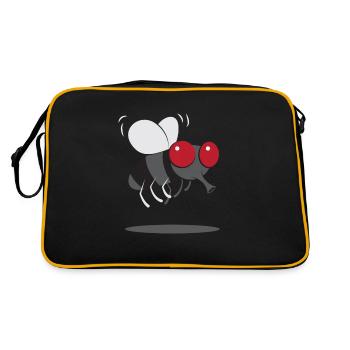 Crazy housefly fly insect funny design - Retro Bag - black/gold - Back