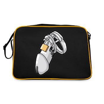 Chastity Ceinture de chasteté Cuckold Sub Esclave - Sac Retro - noir/or - Dos