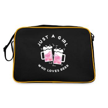 Girly Ladies Girls Party Beer Outfit Gift Idea - Retro Bag - black/gold - Back