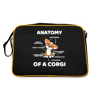 Anatomie drôle d'un corgi - Sac Retro - noir/or - Dos