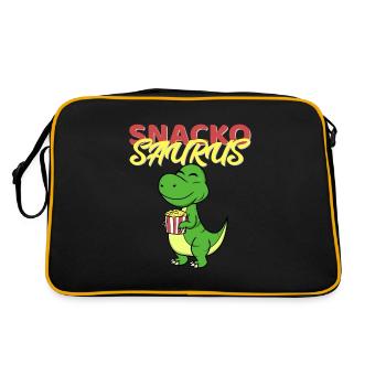 Snackosaurus Dinosaure T-Rex Dino Gift Portrait - Sac Retro - noir/or - Dos