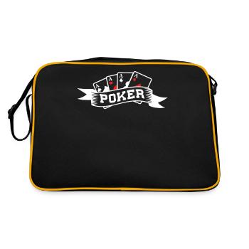 Poker Spielkarten Asse - Retro Tasche - Schwarz/Gold - Hinten