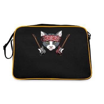 Rock Chat Rock and Roll Music Festival cadeau - Sac Retro - noir/or - Dos