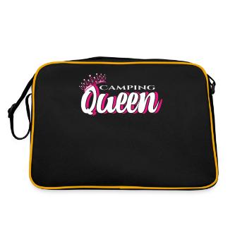Camping Queen Camperin Camper - Retro Tasche - Schwarz/Gold - Hinten
