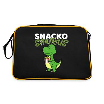 Snackosaurus Dinosaure T-Rex Dino Gift Portrait - Sac Retro - noir/or - Dos