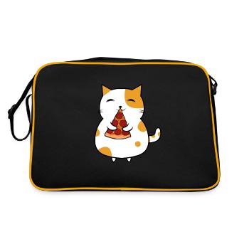 Chat avec pizza idée cadeau régime minceur - Sac Retro - noir/or - Dos