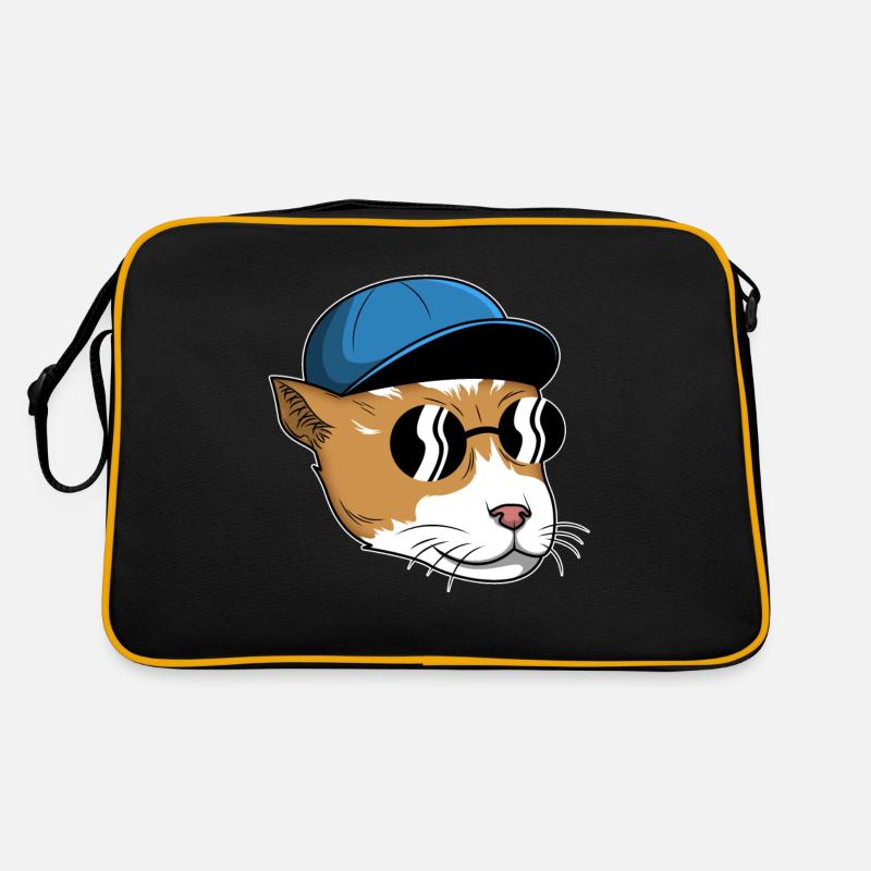 Chat avec lunettes de soleil sous couverture Sac Retro