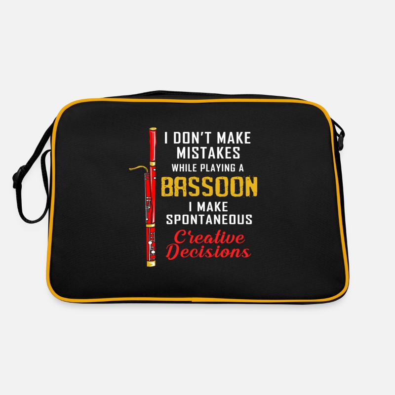 Fagott Blasinstrument Blasmusik Musiklehrer Oktave - Retro Tasche - Schwarz/Gold