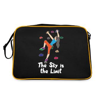 Klettern Kletterhalle Kletterer Bouldern Geschenk - Retro Tasche - Schwarz/Gold - Hinten