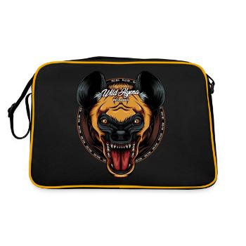 Cool Hyänenkopf Tüpfelhyäne Tierwelt Geschenkidee - Retro Tasche - Schwarz/Gold - Hinten