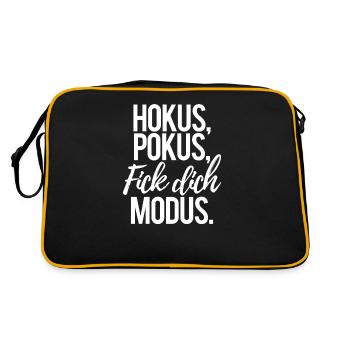 hokus pokus fick dich modus Ironie Sarkasumus - Retro Tasche - Schwarz/Gold - Hinten
