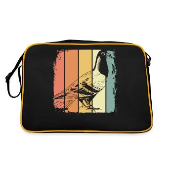 Oiseau pigeon voyageur - Sac Retro - noir/or - Dos