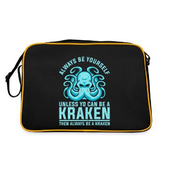 OCTOPUS KRAKEN Octopus rétro calamar cadeau - Sac Retro - noir/or - Dos
