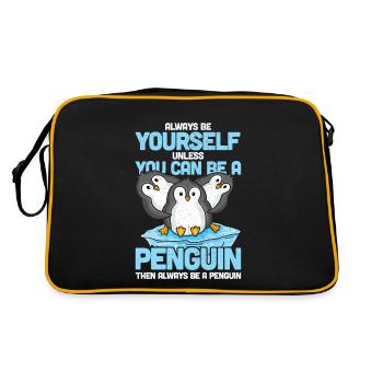 Always Be Yourself Unless You Can Be A Penguin - Retro Tasche - Schwarz/Gold - Hinten