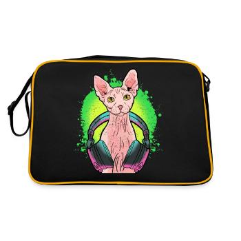 Sphynx Cat Kitten Headphones Music Gift - Sac Retro - noir/or - Dos