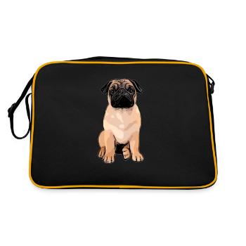 Pug Pug Pug - Retro Bag - black/gold - Back