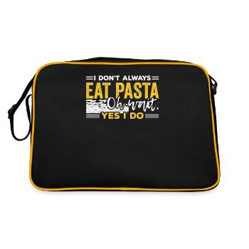 Nudeln Pasta noodles Penne Spaghetti Geschenk - Retro Tasche - Schwarz/Gold - Hinten