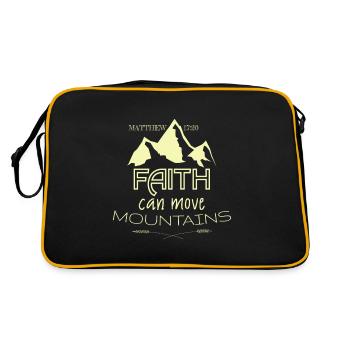 Glaube kann Berge versetzen, Geschenk, Geschenkide - Retro Tasche - Schwarz/Gold - Hinten