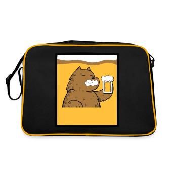 Ours à bière - Sac Retro - noir/or - Dos