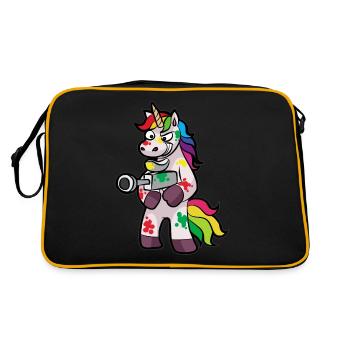 PAINTBALL Unicorn Marker Airsoft Gift Child - Retro Bag - black/gold - Back