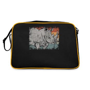 Rhinos Rhinozeross Rhino Retro Vintage Cadeau - Sac Retro - noir/or - Dos
