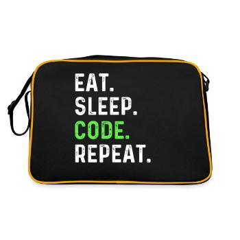 Manger sommeil répéter répéter - Sac Retro - noir/or - Dos