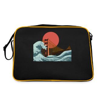 Golden Gate San Fransisco wave - Retro Bag - black/gold - Back