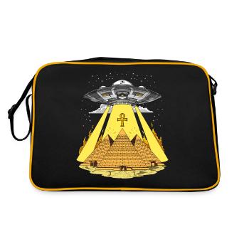 Alien Abduction Pyramides Egyptiennes OVNI Anunnaki - Sac Retro - noir/or - Dos