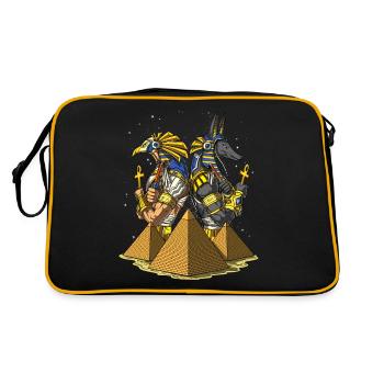 Anubis Ra Egyptian Gods Ancient Pyramids Mythology - Retro Bag - black/gold - Back