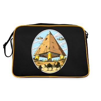 Egyptian Pyramids Aliens Space Anunnaki UFO - Retro Bag - black/gold - Back