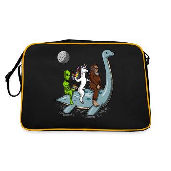 Alien Licorne Bigfoot Monté Monstre du Loch Ness - Sac Retro - noir/or - Dos