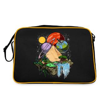 Egyptian Pyramids Space Aliens Ancient Conspiracy - Retro Bag - black/gold - Back