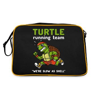 Schildkröte, die Team Cardio Workout laufen lässt - Retro Tasche - Schwarz/Gold - Hinten