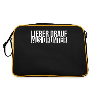 Techno Rave Raver Geschenk - Retro Tasche - Schwarz/Gold - Hinten