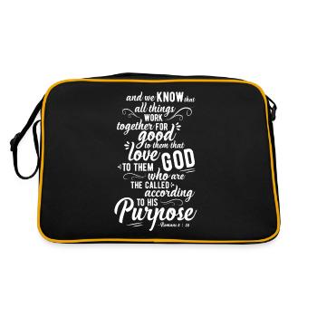 Jésus Christ verset biblique - Sac Retro - noir/or - Dos