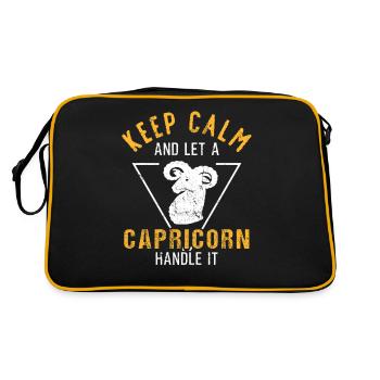 Steinbock - Retro Tasche - Schwarz/Gold - Hinten