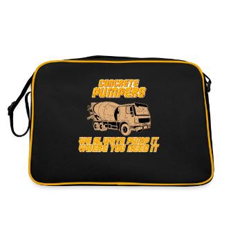 Concrete pumper Beton Pumpe Mischer Bauarbeiter - Retro Tasche - Schwarz/Gold - Hinten